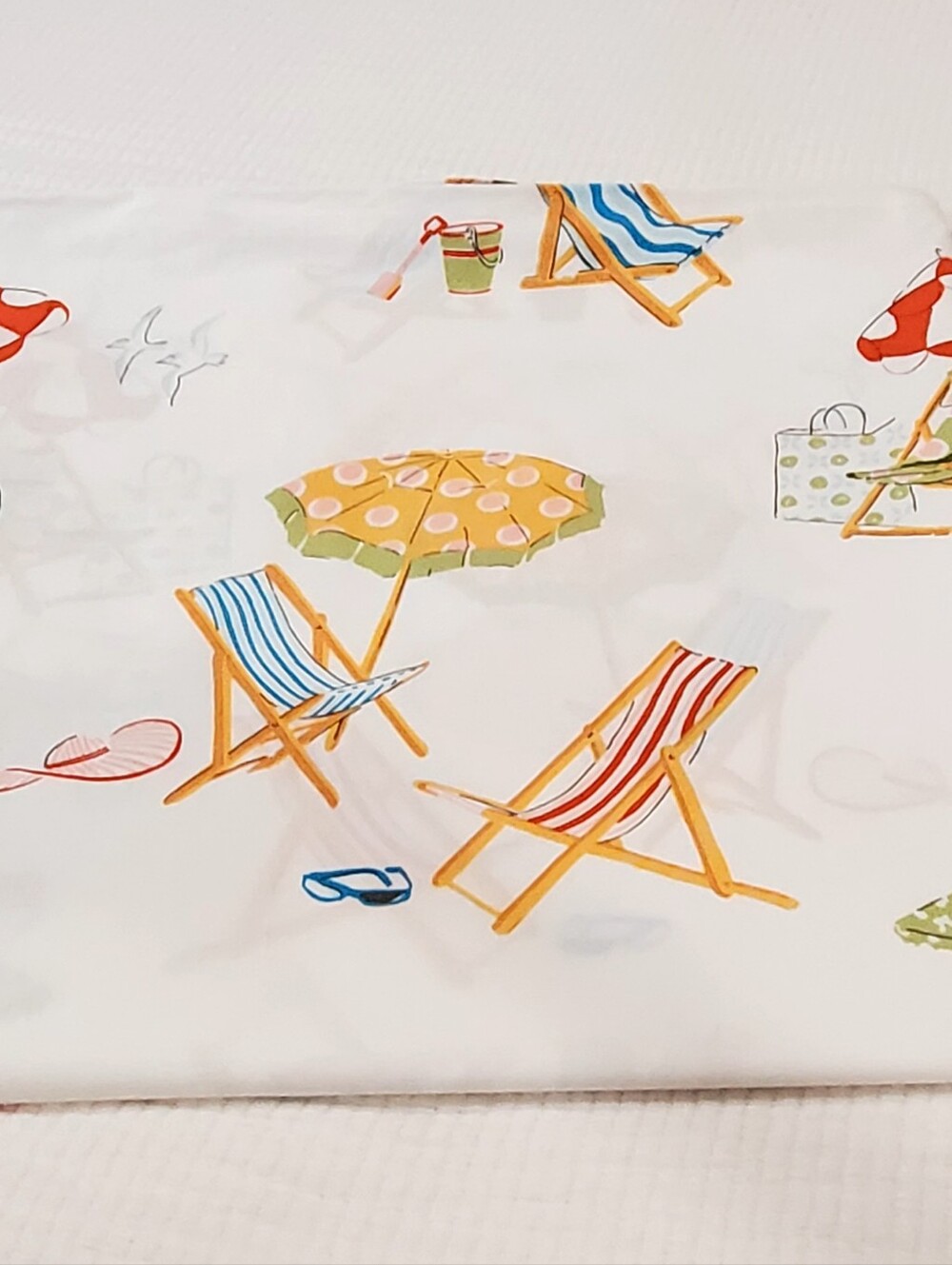 Company Store Whimsy Beach Motiff Org. Cotton Percale 7 Pc. King Bedding Set - Picture 10 of 14